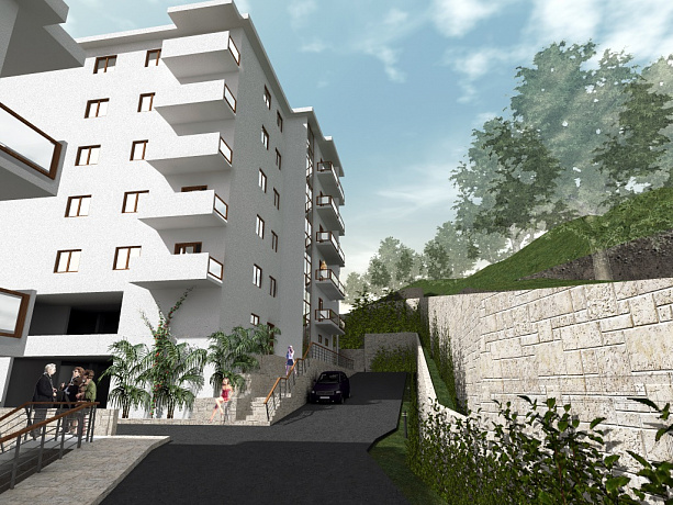 Ein neuer Apartmentkomplex in Petrovac im Bau